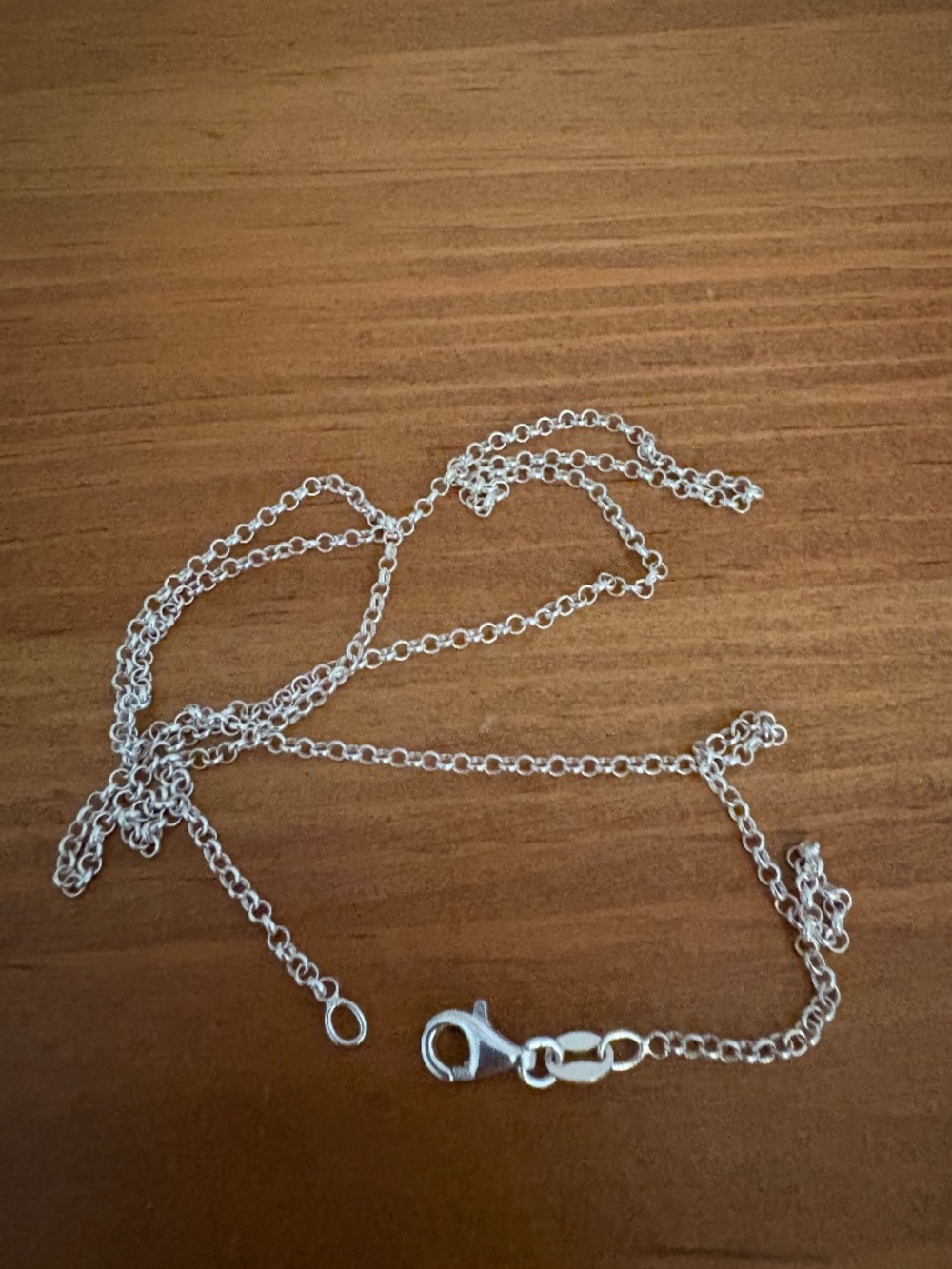 22" x 2mm Sterling Silver Rolo Chain, Marked .925 ITALY, 3.50 grams, Excellent - Picture 4 of 5